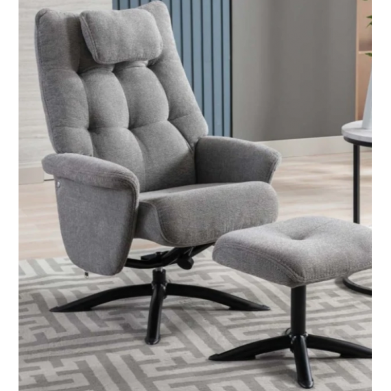 Willis Swivel Recliner Chair with Footstool