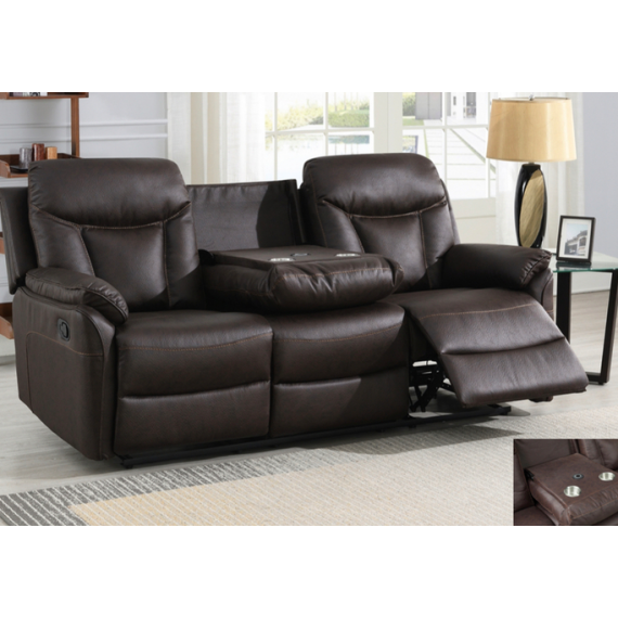 Quebec 3 Seater (Dark Brown)