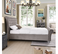 January 5' King Size Bed - Silver